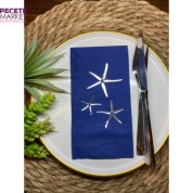Gümüş Yaldızlı Lacivert Deniz Yıldızı Peçete