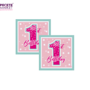 1 Yaş Fırst Bırthday Stars Gırl Peçete 16 lı