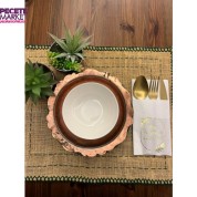 Gold Yaldızlı Beyaz İftar Soframıza Hoşgeldiniz Cepli Peçete 12 Adet 40x40