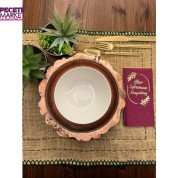 Gold Yaldızlı Bordo İftar Soframıza Hoşgeldiniz Garson Peçete 16 Adet