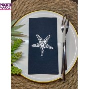 Gümüş Yaldızlı Siyah Tekli Deniz Yıldızı Peçete 16 Adet