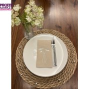 Gümüş Yaldızlı Kraft Havuç Çiçeği Peçete 16 Adet