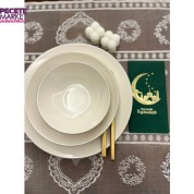 Gold Yaldızlı Yeşil Hoşgeldin Ramazan Yeni Ay Desenli Garson Peçete 16 lı