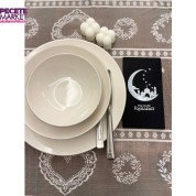 Gümüş Yaldızlı Siyah Hoşgeldin Ramazan Yeni Ay Desenli Garson Peçete 16 lı