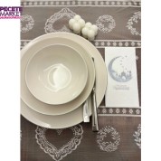 Gümüş Yaldızlı Beyaz Hoşgeldin Ramazan Yeni Ay Desenli Garson Peçete 16 lı
