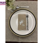 Gümüş Yaldızlı Kraft İftar Vakti Garson Peçete 16 Adet