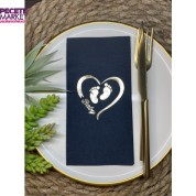 Gold Yaldızlı Siyah Baby Ayaklı Peçete