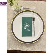 Gümüş Yaldızlı Yeşil İftar Vakti Garson Peçete 16 Adet