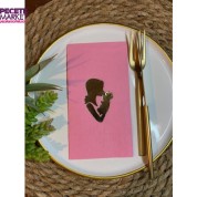 Gold Yaldızlı Pembe Anne Bebek Peçete