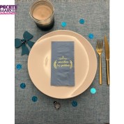 Gold Yaldızlı Gri Sünnetime Hoşgeldiniz Baskılı Garson Katlama Peçete 16 Adet