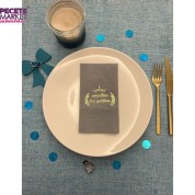 Gold Yaldızlı Kraft Sünnetime Hoşgeldiniz Baskılı Garson Katlama Peçete 16 Adet