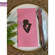 Gümüş Yaldızlı Pembe Anne Bebek Peçete