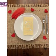 Gümüş Yaldızlı Sarı Çerçeve Detaylı Kına Gecemize Hoşgeldiniz Peçete 16 Adet