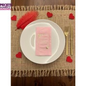 Gold Yaldızlı Pembe Çerçeve Detaylı Kına Gecemize Hoşgeldiniz Peçete 16 Adet