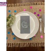 Gümüş Yaldızlı Gri Better Together Peçete 16 Adet