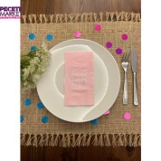 Gümüş Yaldızlı Pembe Söz Verdik Kalp Çelenk Peçete 16 Adet