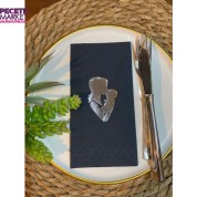 Gümüş Yaldızlı Siyah Anne Bebek Peçete