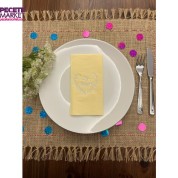 Gümüş Yaldızlı Sarı Söz Verdik Kalp Çelenk Peçete 16 Adet