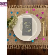 Gold Yaldızlı Gri Çerçeveli Nişanımıza Hoşgeldiniz Peçete 16 Adet