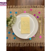 Gold Yaldızlı Sarı Çerçeveli Nişanımıza Hoşgeldiniz Peçete 16 Adet