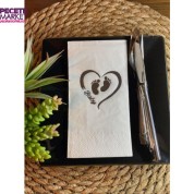 Gümüş Yaldızlı Beyaz Baby Ayaklı Peçete