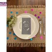 Gümüş Yaldızlı Gri Çerçeveli Nişanımıza Hoşgeldiniz Peçete 16 Adet