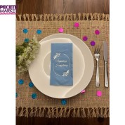 Gümüş Yaldızlı Mavi Çerçeveli Nişanımıza Hoşgeldiniz Peçete 16 Adet