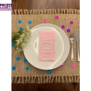 Gümüş Yaldızlı Pembe Çerçeveli Mevlidimize Hoşgeldiniz Peçete 16 Adet