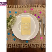 Gümüş Yaldızlı Sarı Çerçeveli Mevlidimize Hoşgeldiniz Peçete 16 Adet