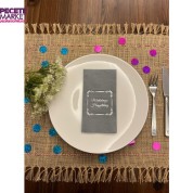 Gümüş Yaldızlı Gri Çerçeveli Mevlidimize Hoşgeldiniz Peçete 16 Adet