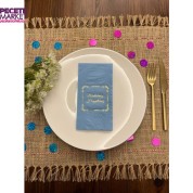 Gold Yaldızlı Mavi Çerçeveli Mevlidimize Hoşgeldiniz Peçete 16 Adet