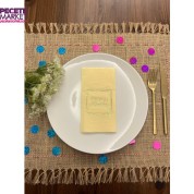 Gold Yaldızlı Sarı Çerçeveli Mevlidimize Hoşgeldiniz Peçete 16 Adet