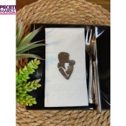 Gümüş Yaldızlı Beyaz Anne Bebek Peçete