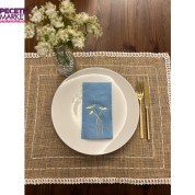 Gold Yaldızlı Mavi Havuç Çiçeği Peçete 16 Adet