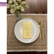 Gold Yaldızlı Sarı Havuç Çiçeği Peçete 16 Adet