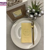 Gold Yaldızlı Sarı Bir Ömür El Ele Peçete 16 Adet