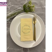 Gold Yaldızlı Sarı Hoşgeldiniz Garson Peçete 16 Adet