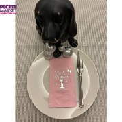 Gümüş Yaldızlı Pembe Bir Yaş İyi Ki Doğdun Garson Katlama Peçete 16 Adet