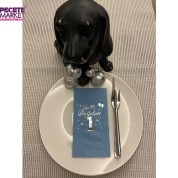 Gümüş Yaldızlı Mavi Bir Yaş İyi Ki Doğdun Garson Katlama Peçete 16 Adet