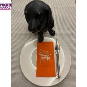 Gümüş Yaldızlı Turuncu Happy Bırthday Garson Katlama Peçete 16 Adet