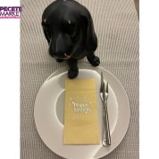 Gümüş Yaldızlı Sarı Happy Bırthday Garson Katlama Peçete 16 Adet