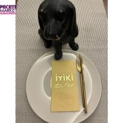 Gold Yaldızlı Sarı İyi Ki Doğdun Baskılı Garson Katlama Peçete 16 Adet