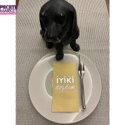 Gümüş Yaldızlı Sarı İyi Ki Doğdun Baskılı Garson Katlama Peçete 16 Adet