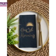 Gold Yaldızlı Siyah Good Morning Peçete