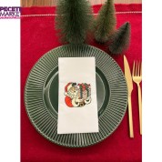 Noel Baba Hediye Paketi Baskılı Yılbaşı Peçetesi Beyaz12 Adet