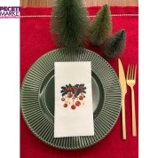 Yılbaşı Ağaç Topları Baskılı Yeni Yıl Peçetesi Beyaz12 Adet