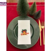 Yılbaşı Ağacı Çan Baskılı Yılbaşı Peçetesi Beyaz12 Adet