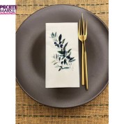 Zeytin Dalı Baskılı Sunum Peçetesi Beyaz 16 Adet