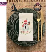 Kardan Adam Mutlu Yıllar Baskılı Yılbaşı Peçetesi Beyaz16 Adet