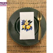 Bleu Blanc Limon Baskılı Sunum Peçetesi Beyaz 16 Adet